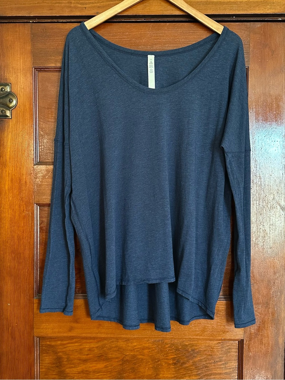 Lululemon Blue Yogi Everyday Long Sleeve Shirt Size 12 Pima Cotton Soft Comfy